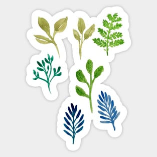 Watercolor leaves Sticker